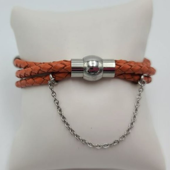 ASPCA Genuine Leather Orange Braided Bracelet  Show your support in style! - Picture 3 of 7
